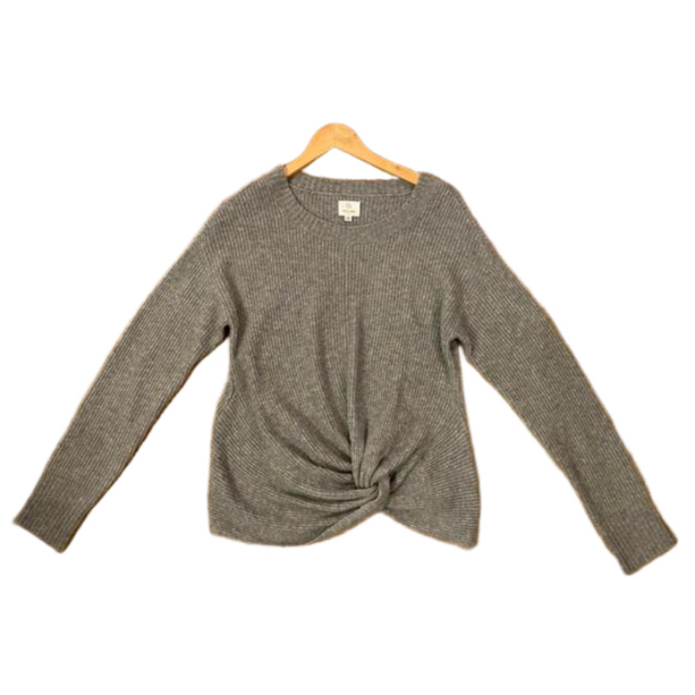 Aerie Offline Sweater Women’s M Grey Long Sleeve Twist Knit Pullover cozy soft